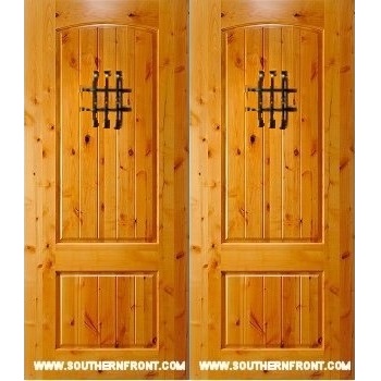 044 - 2 Panel Arch with Grill (Double Door)